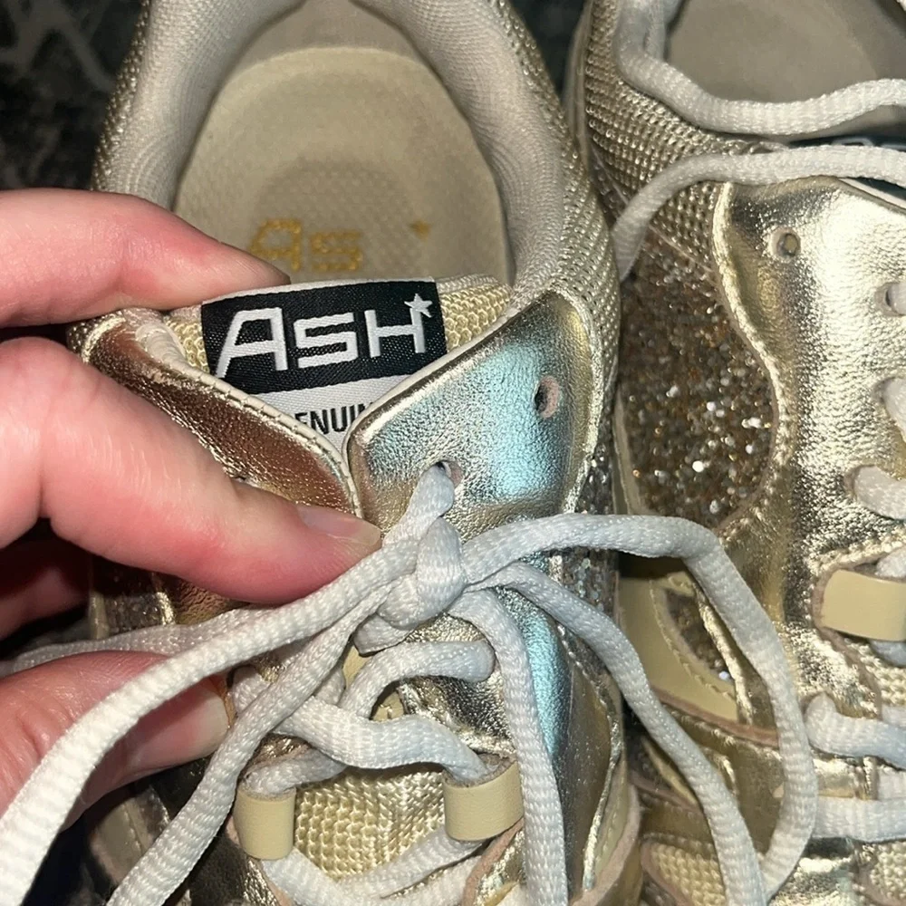 Ash Lux Metallic Glitter Trainer Sneakers size 38 US size 7.5